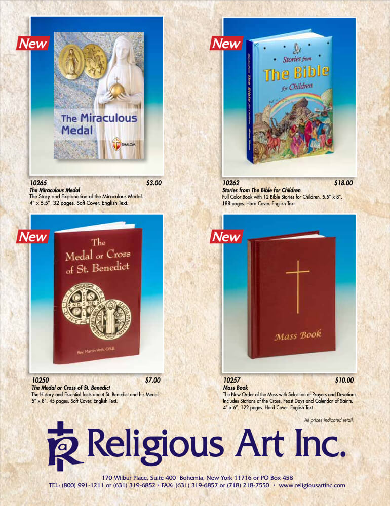 Catholic Catalogs Gifts Religious Art Inc   RA 2018 Book Catalog 